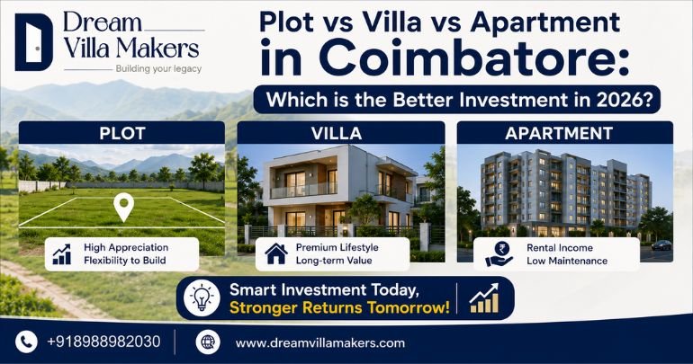 Plot vs Villa vs Apartment in Coimbatore: Which is the Better Investment in 2026?